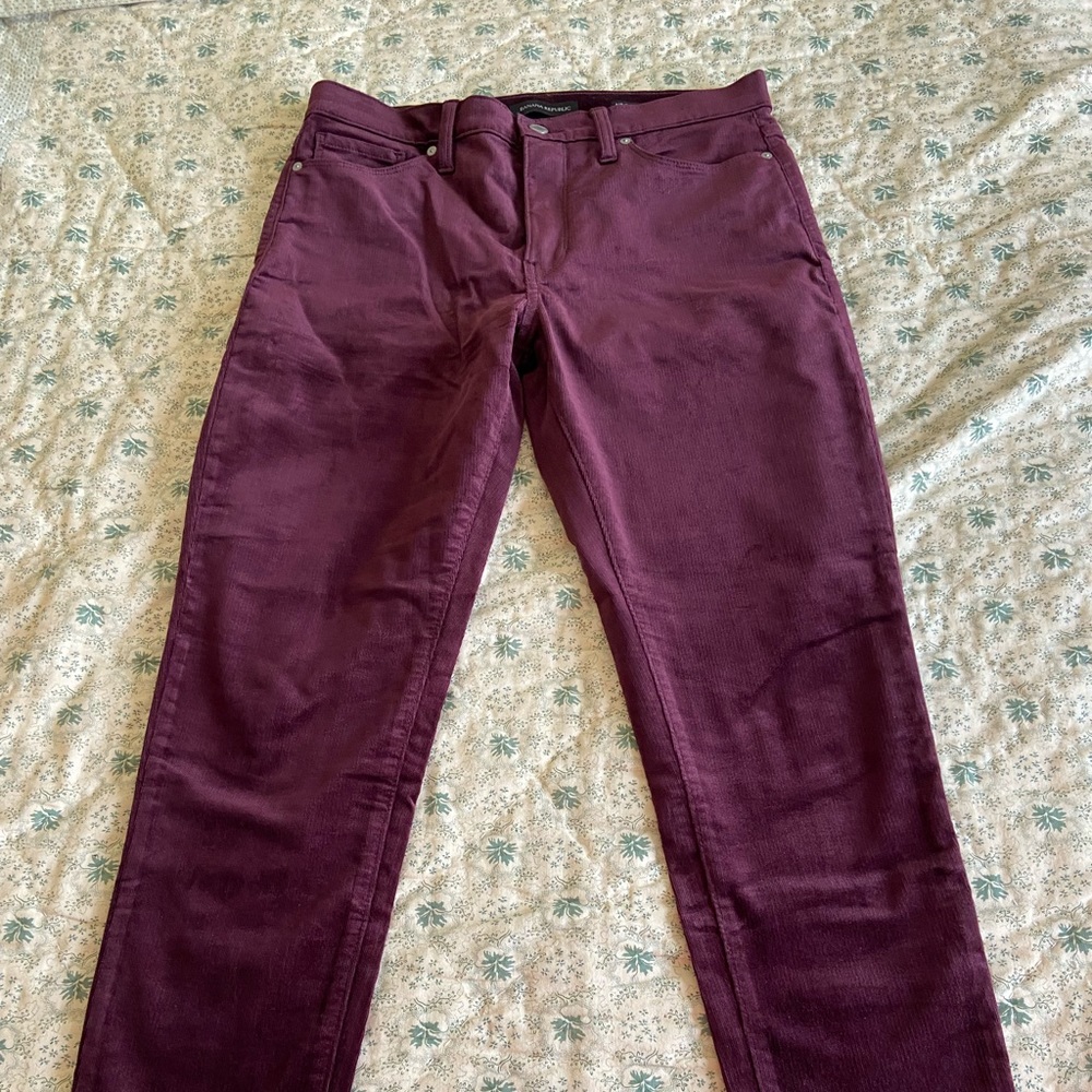 Banana Republic fine corduroy mid rise skinny jeans with stretch
